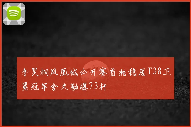 李昊桐凤凰城公开赛首轮稳居T38卫冕冠军舍夫勒爆73杆